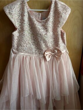 Jona Michelle Pink Lace Formal Dress